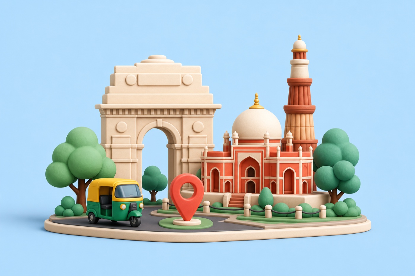 Delhi travel miniature